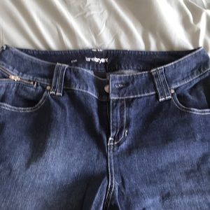 Lane Bryant slim jeans with fun zipper details